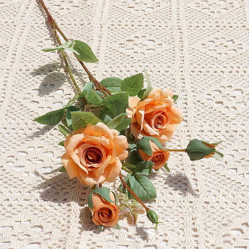 Realistic Korean Style Artificial Rose with Multi-Head Design - Perfect for Weddings, Home Decor, and Soft Furnishings