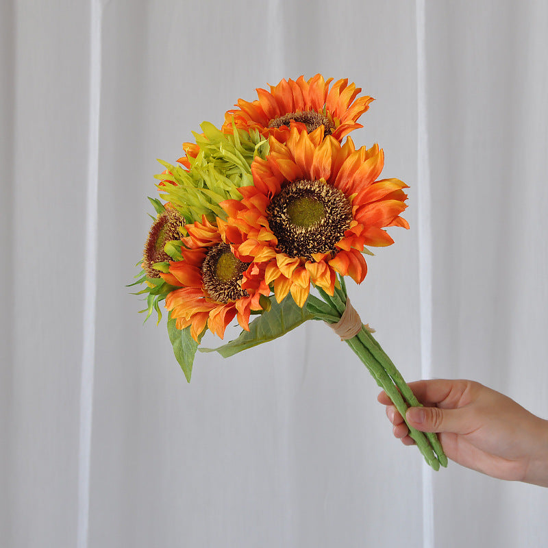 Vibrant 6-Head Sunflower Bouquet - Perfect for Home Décor, Event Styling, and Photography Props