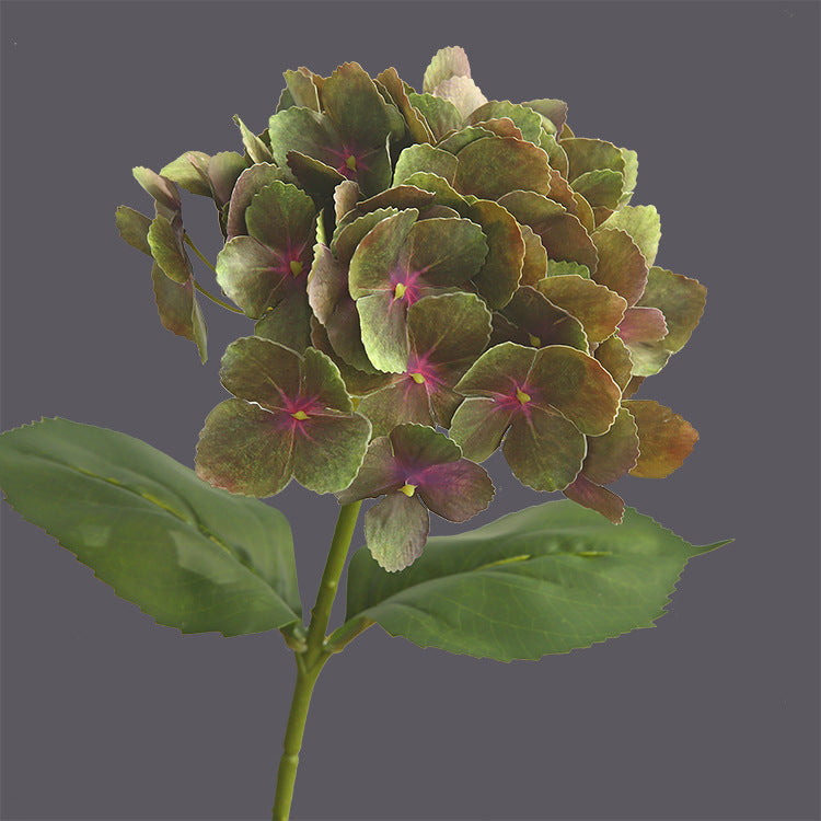 Single Stem Touch-Feel French Hydrangea - Realistic, Moisture-Retaining Artificial Hydrangea Flower for Elegant Home Decoration and Hotel Floral Arrangements