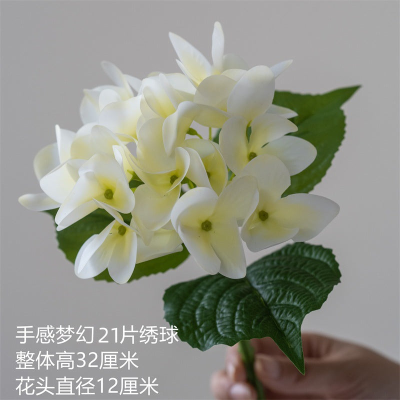 Single Stem 3D Printed Hydrangea Faux Flower – Elegant Home Decor for Living Room or Dining Table, Beautiful Preservation Flower Arrangement