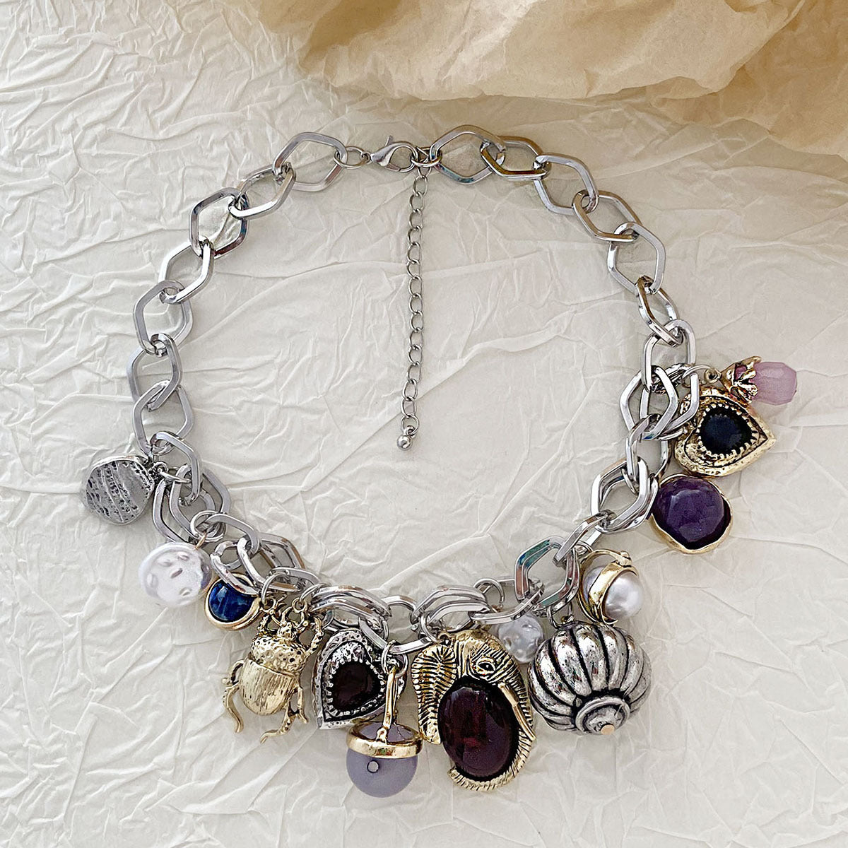 ZA Casual Luxury Vintage-Inspired Fashionable Pendant Chain Necklaces – Versatile and Artistic Jewelry for Women