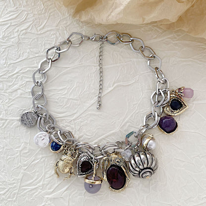 ZA Casual Luxury Vintage-Inspired Fashionable Pendant Chain Necklaces – Versatile and Artistic Jewelry for Women