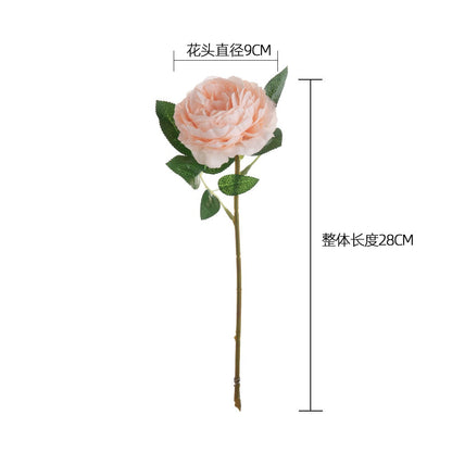 Single-Head Western Rose and Core Peony Artificial Flowers - Perfect Home Decor and Wedding Handheld Bouquet - Stunning, Realistic Faux Floral Arrangement for Celebrations and Events | MW51005