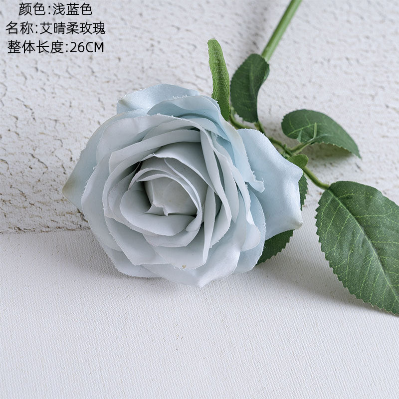 Elegant AI Qinger Single Stem Artificial Rose - Perfect for Home Decor, Weddings, and Gifts - Lifelike Greenery Ornament PJ1001