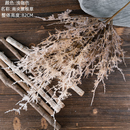 Realistic Faux Fern and Root Grass Decor – Trendy INS-Style Artificial Flowers for Home and Wedding Decoration - MW09105