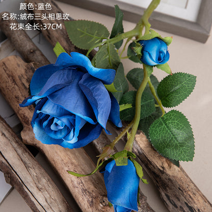 Luxury Velvet Simulated Rose - Elegant Faux Floral Arrangement for Weddings & Home Décor – Perfect Silk Flower Decoration MW03334