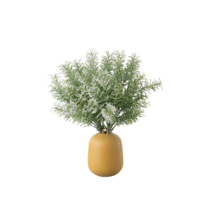 Artificial Five-Branch Wormwood Grass Bouquet - Lifelike Green Floral Decoration for Weddings and Events - Trendy INS Aesthetic - Perfect Home Decor & Gifts - Model YC1077-1