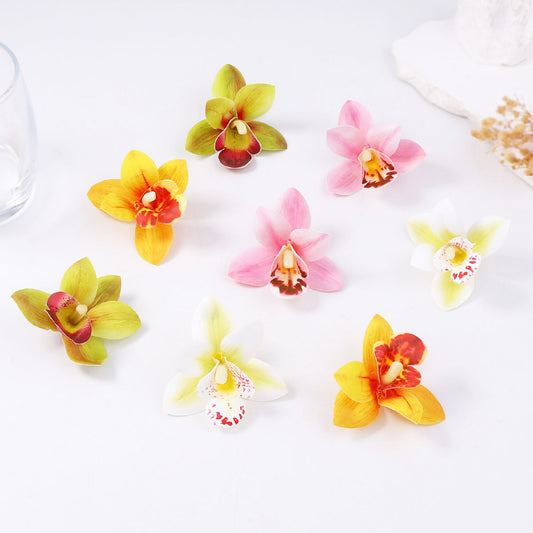 Exaggerated Personality Artificial Fabric Orchid Flower Multi-Layer Earrings for Women - Perfect for Everyday Commuting and Vacation Wear