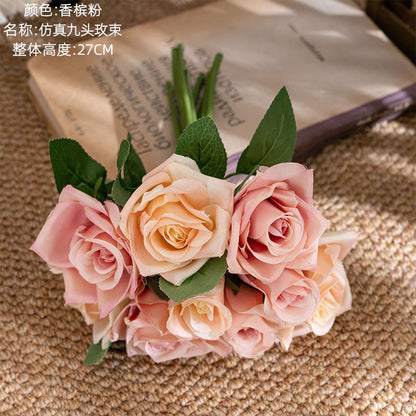 Realistic Artificial Rose Bouquet for Weddings - Stunning Faux Flower Handheld Arrangements Perfect for Home Décor and Event Decoration