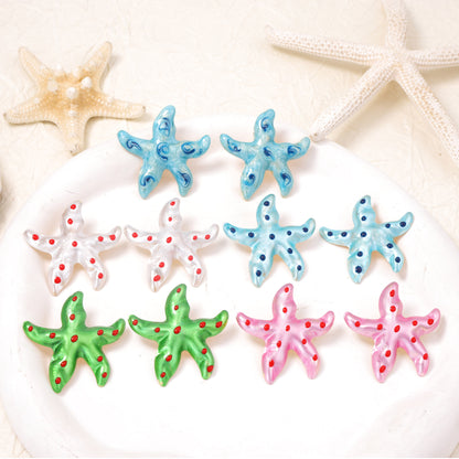 Stylish Ocean-Inspired Metal Geometric Starfish and Pentacle Earrings - Versatile Minimalist Accessories for Every Woman