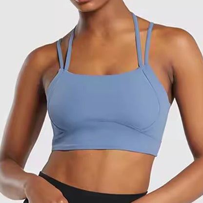 Chic Summer Yoga Top for Women High End Fitted Sports Bra with Built in Padding for Running and Exercise