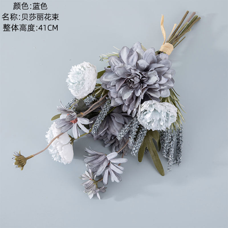 Elegant Beshali Floral Bouquet for Home Décor - Stunning Wedding Handheld Flower Arrangement, Wall Decoration, and Realistic Faux Flowers (CF01027)