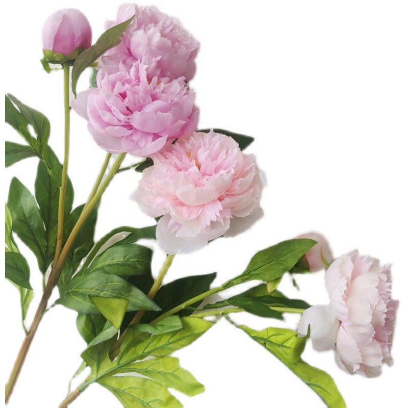 Lifelike Artificial Peony Flower Bouquet - 3 Heads Faux Peony Arrangement for Home Décor and Wedding Decoration - Perfect for Living Room Centerpieces