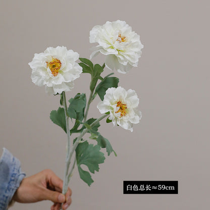 Elegant Wedding Home Decor:  Faux Peony Floral Arrangement with 3 Velvet Blooms - Perfect for Stylish Interiors