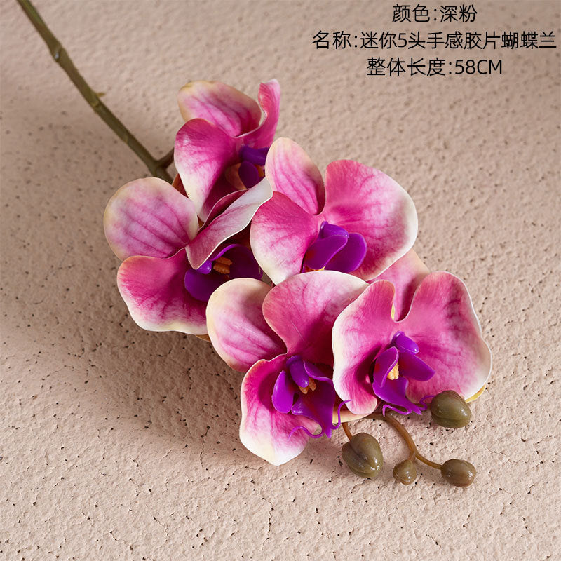 Realistic Artificial Phalaenopsis Orchid Arrangement - Stunning Decorative Wedding Flower with Rose Accents - Perfect for Home Decor and Event Styling - INS Inspired Design (MW18905)