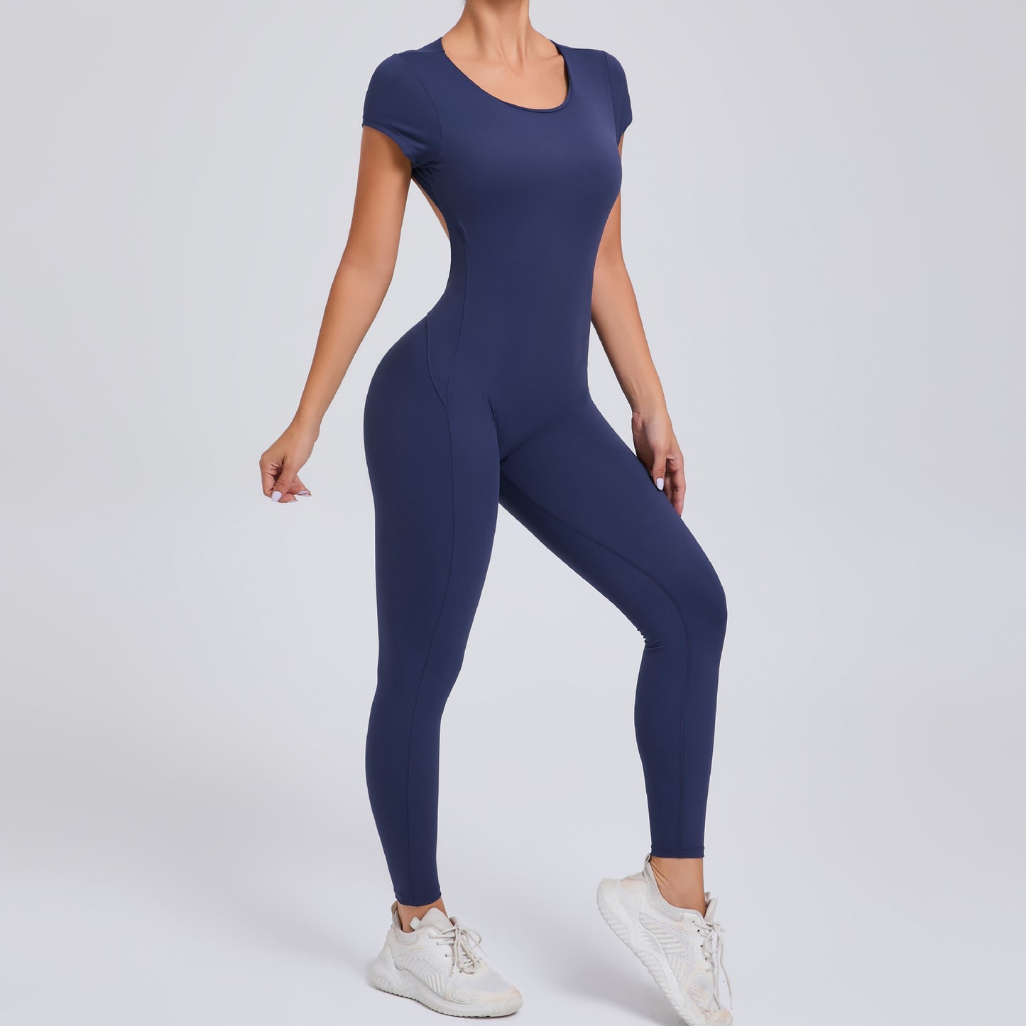 Hollow Back Bodysuit for Women Peach Lift Curve Fitness Outfit for Outdoor Leisure and Yoga