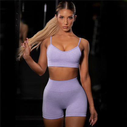 Seamless Women's Sports Bra and Shorts Gym Set Backless Tank Top for Running Yoga and Active Wear Comfort and Flexibility for Your Fitness Routine