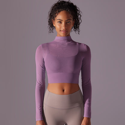 Women s Long Sleeve Yoga Top with Built in Bra and Quick Dry Mesh for Running and Fitness