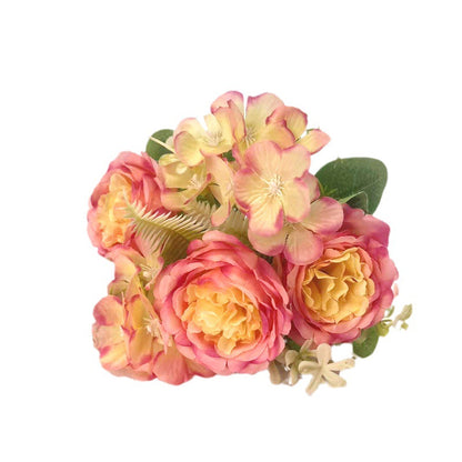 Stunning 5-Head Spring Blooming Peony Wedding Artificial Roses - Perfect Faux Floral Arrangement for Home and Office Décor