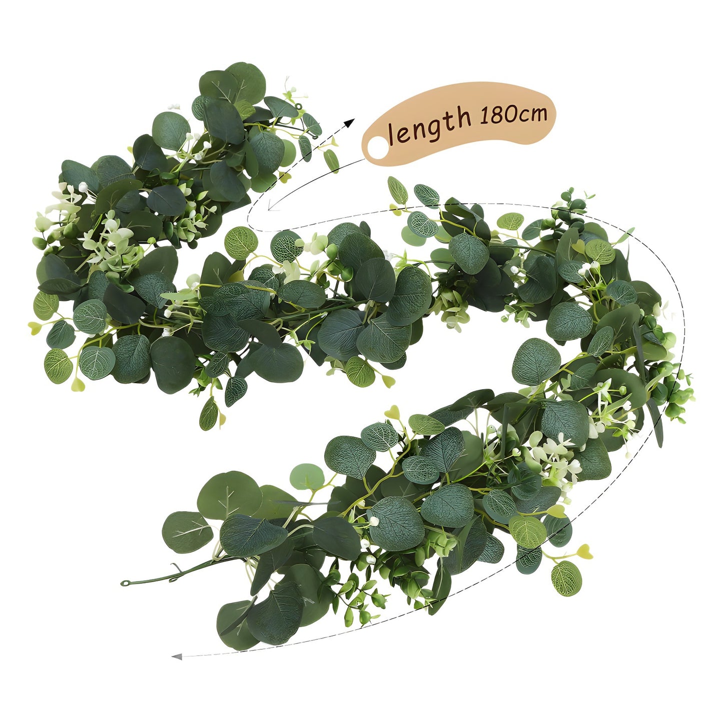 Realistic Faux Eucalyptus Vine with Lush Green Leaves - Perfect for Home Décor, Wedding Tables, and Event Styling