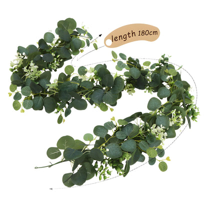 Realistic Faux Eucalyptus Vine with Lush Green Leaves - Perfect for Home Décor, Wedding Tables, and Event Styling