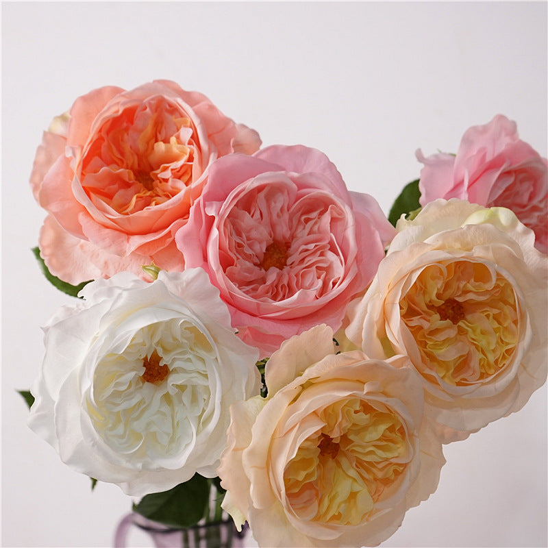 Luxurious High-Quality Rose Juliet Austin Artificial Flower Bouquet - Perfect for Home Decor, Living Room Centerpieces, and Dining Table Arrangements