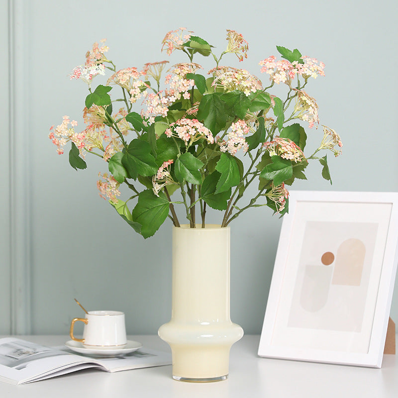 Elegant Single Stem 2-Branch Snowball Hydrangea Faux Flowers for Home and Wedding Decor - Perfect for Floral Arrangements and Lasting Beauty