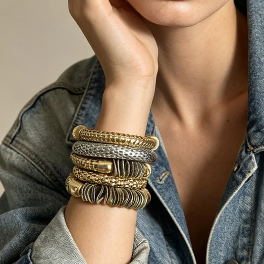 Stylish and Unique Alloy Bracelet Set for Women – Elevate Any Outfit with High-Quality, Trendy Accessories