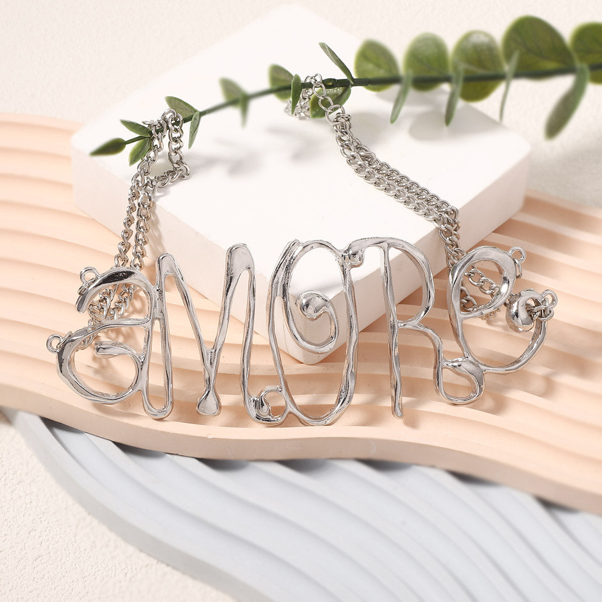 Trending Hip-Hop Punk Style Hollow Out Irregular Letter Choker Necklace – Bold Metal Design with High-End Appeal