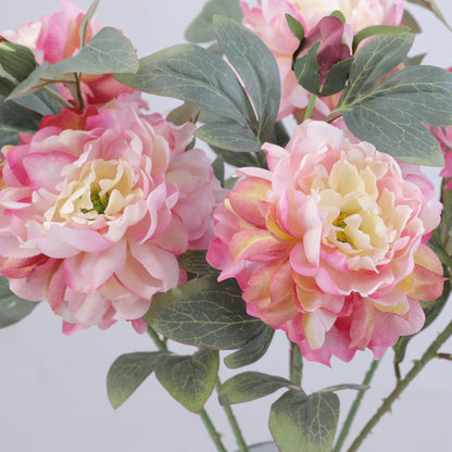 Artificial Peony and Shao Yao Flower Single Large Head Floor Decoration - Luxurious Faux Floral Arrangement for Wedding, Hotel, and Elegant Home Decor