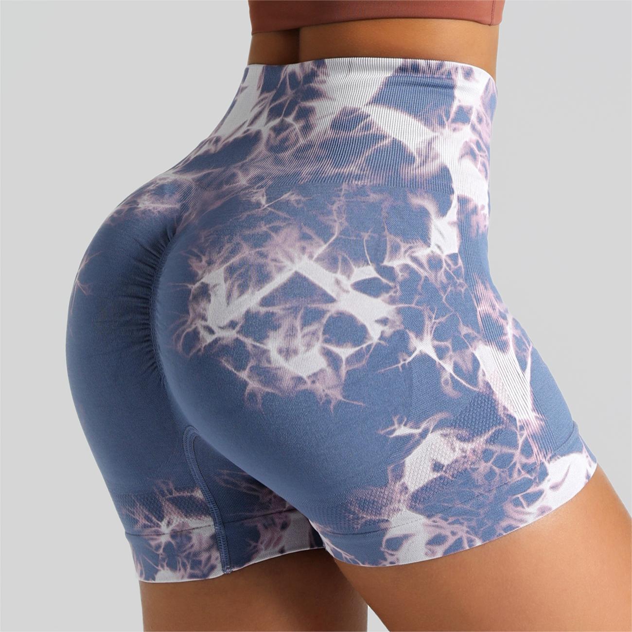 Women's Outdoor Fitness Shorts for Peach Butt Tie Dye Yoga Shorts High Elastic Quick Dry and ly Tight for Active Movement