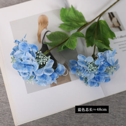 Realistic Touch Double-Headed Hydrangea Faux Flower - Fresh & Stylish Home Decor Ideal for Weddings and Events