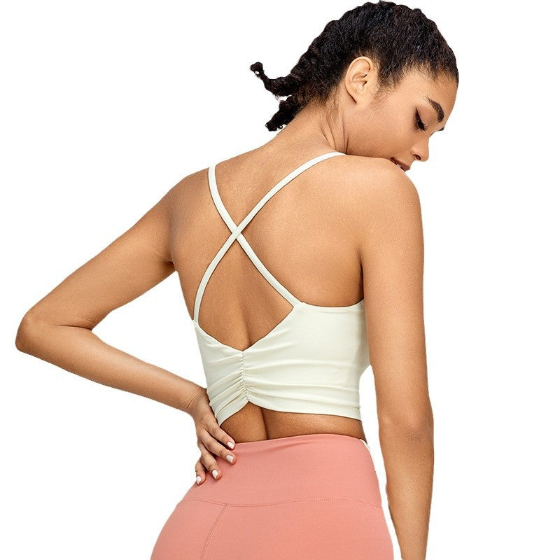 Women's Cross Back Yoga Tank Top for Spring Summer Fitness Comfortable Sports Bra for Running Gym Workouts