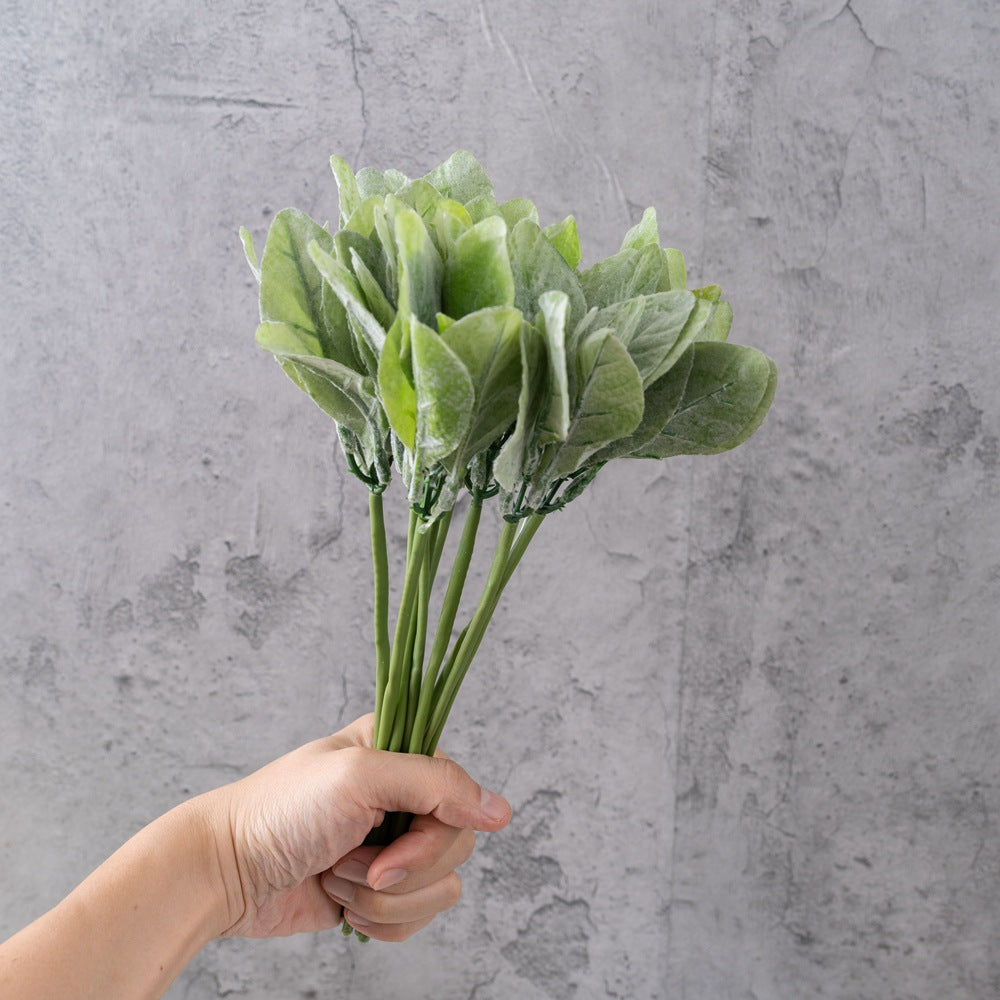 Elegant One-Stem Velvet Leaf Artificial Rose Flower Bouquet for Home Decor – Perfect for Weddings and Celebrations, Wall Decor, and Handheld Bridal Arrangements - PJ1014