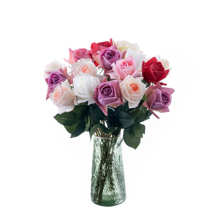 Realistic Touch Rose Bud Arrangement - Hand-Held Faux Flowers for Home Décor - Lifelike Wet Texture - Perfect for Weddings, Events, and Everyday Decorating - Model MW60005