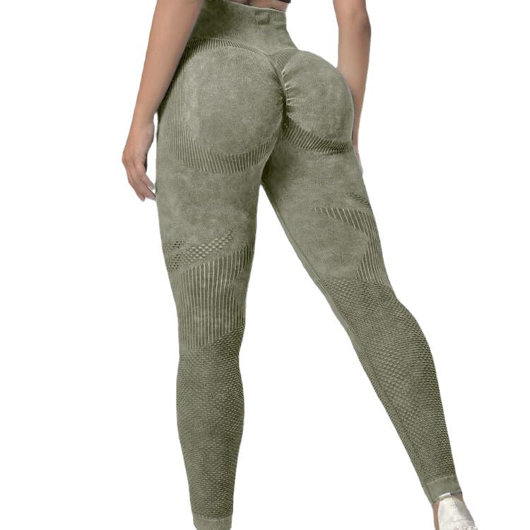 High Waisted Seamless Butt Lifting Yoga Pants Sand Washed Soft Finish Leggings for Comfort and Style