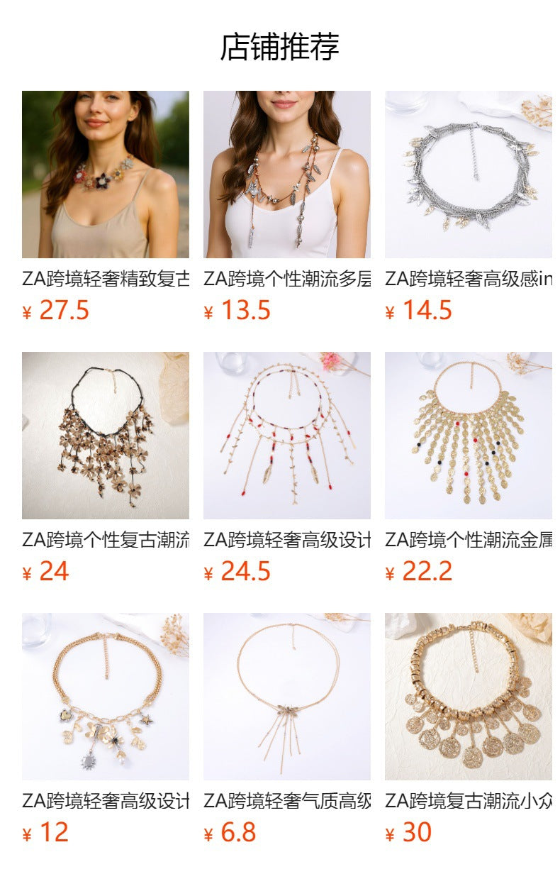 Elegant Light Luxury Baroque-Inspired Irregular Simulated Pearl Layered Pendant Necklace with Tassels for Women - Perfect for Any Occasion