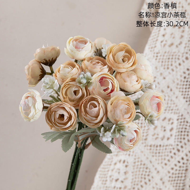 Vibrant Realistic Kyoko Tea Bud Faux Flowers for Home Decor | Perfect for Weddings, Events, and Charming INS Style Arrangements MW83113