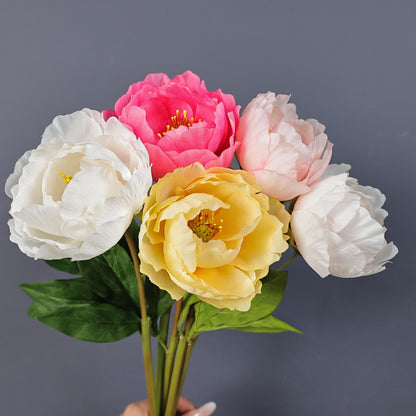 Realistic Single Stem Peony Silk Flower for Wedding Decor, Living Room Centerpiece, and Elegant Entrance Table Decoration