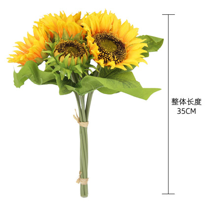 Realistic Sunflower Artificial Bouquet for Weddings | Elegant Silk Flower Handheld Arrangement | Perfect Home Decor MW22101