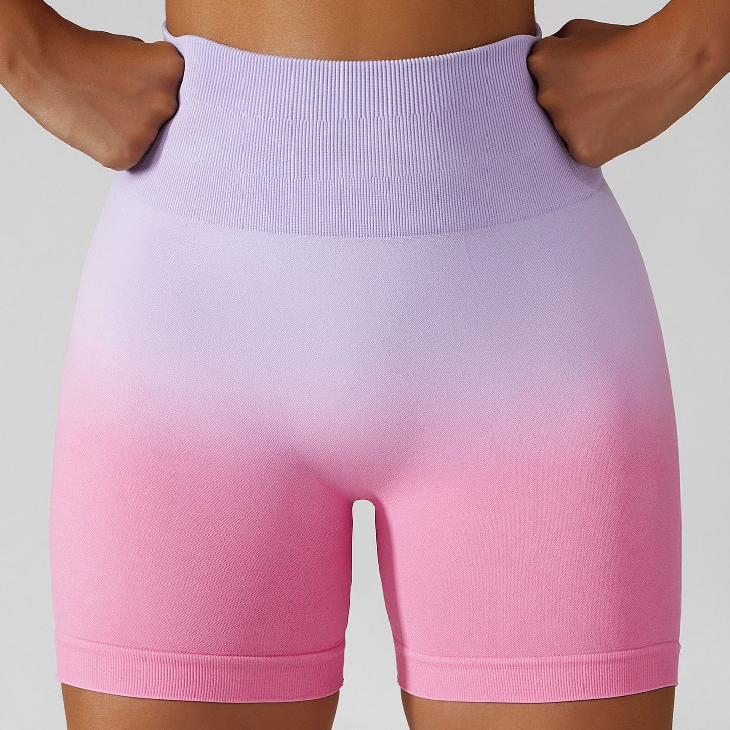 High Waisted Gradient Seamless Yoga Shorts for Women Breathable Butt Lifting Stretchy Fitness Pants for Gym Workouts and Everyday Wear