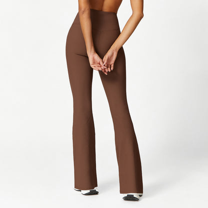 Seamless Support Cross Back Bra and High Waisted Comfort Wide Leg Pants Effortless Style and Comfort for Every Occasion