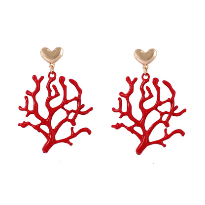 Artisan-Inspired Coral Pendant Earrings – Unique Ocean-Inspired Jewelry for a Relaxed Vacation Vibe – Versatile and Best-Selling Accessory