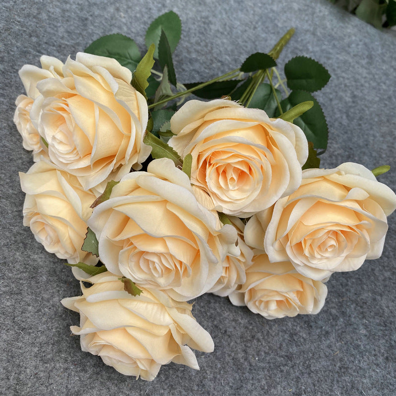 Stunning Realistic Multi-Head Artificial Rose Bouquet for Wedding Decorations, Photography Props, and Event Decor - Perfect for Bridal Arrangements