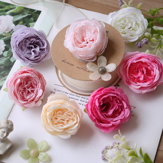 Beautifully Crafted Faux Rose Flower Headpieces - Deluxe Gift Box for Home Decor, Headwear and Crafting Projects