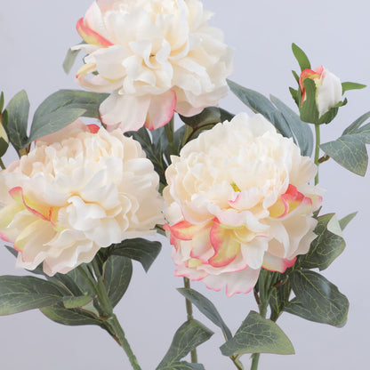 Luxurious Wedding Faux Flower Peony Décor – Two-Tone Silk Peony Floral Arrangement for Elegant Celebrations – Extra Large European-Style Artificial Wedding Flowers