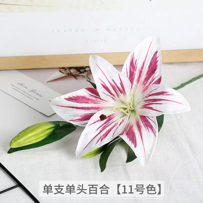 Luxurious Single-Stem Artificial Silk Lily for Wedding Decorations and Home Decor – Exquisite Pre-Made Floral Arrangement for a Touch of Elegance