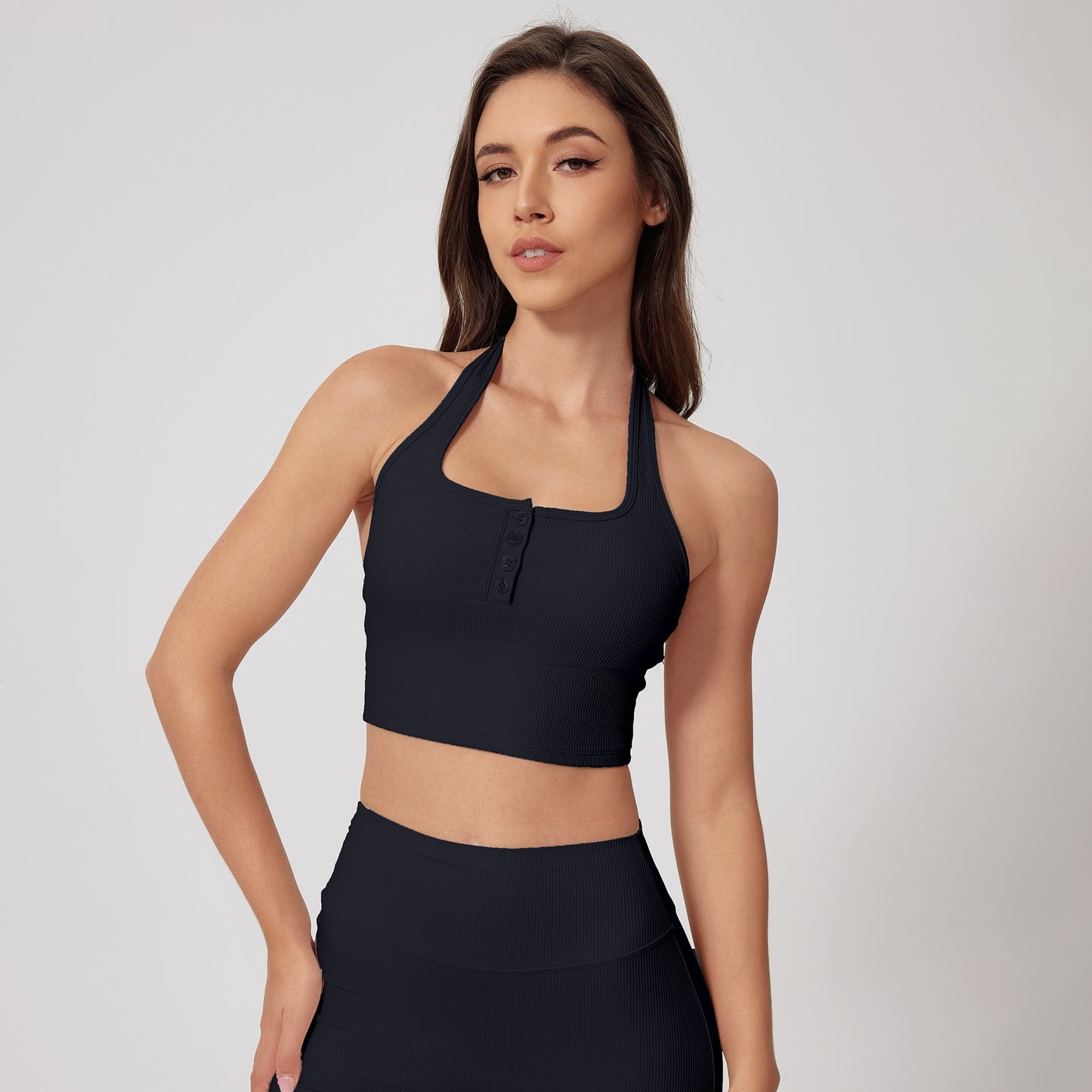 Quick Dry Backless Sports Bra with Adjustable Neck Strap Versatile Figure Flattering Yoga Tank for Effortless Style and Comfort