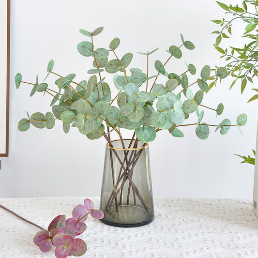 Realistic Eucalyptus Leaf Simulation Plant – Money Leaf Decorative Greenery for Hotels and Homes – Single 3D Printed Eucalyptus for a Fresh, Lively Atmosphere