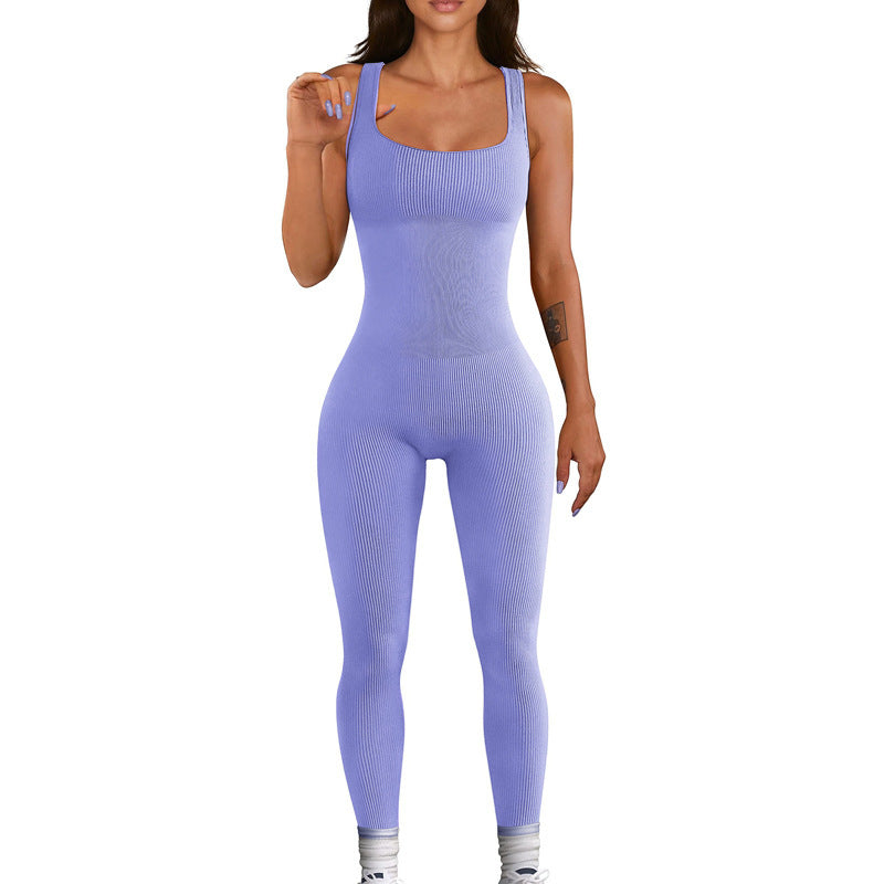 Seamless Outdoor Knitted Bodysuit High Waisted Yoga Jumpsuit for Comfort and Flexibility for Fitness Workouts and Athleisure